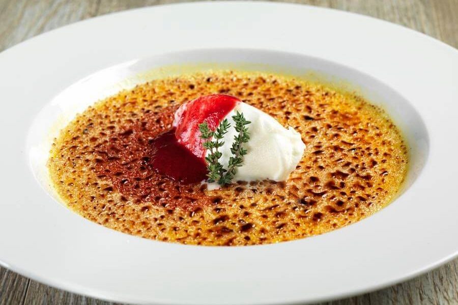 Crème brûlée al ristorante Miralago di Bossico